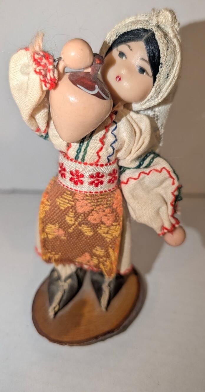 Vintage 1960 Traditional Russian Doll Handmade USSR Outfit Folk Art Rare